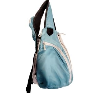 Eddie Bauer Sling Back Backpack Aqua Blue and Gray